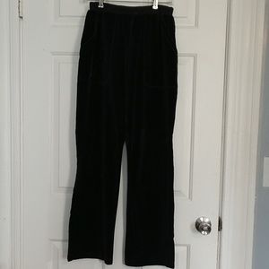Sonia Rykiel Paris black thick velour lounge pants